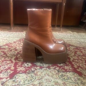 70’s style Terracotta platform boots